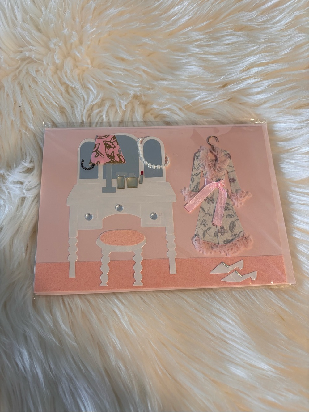 NEW Pink Vanity Scene Decorative Card